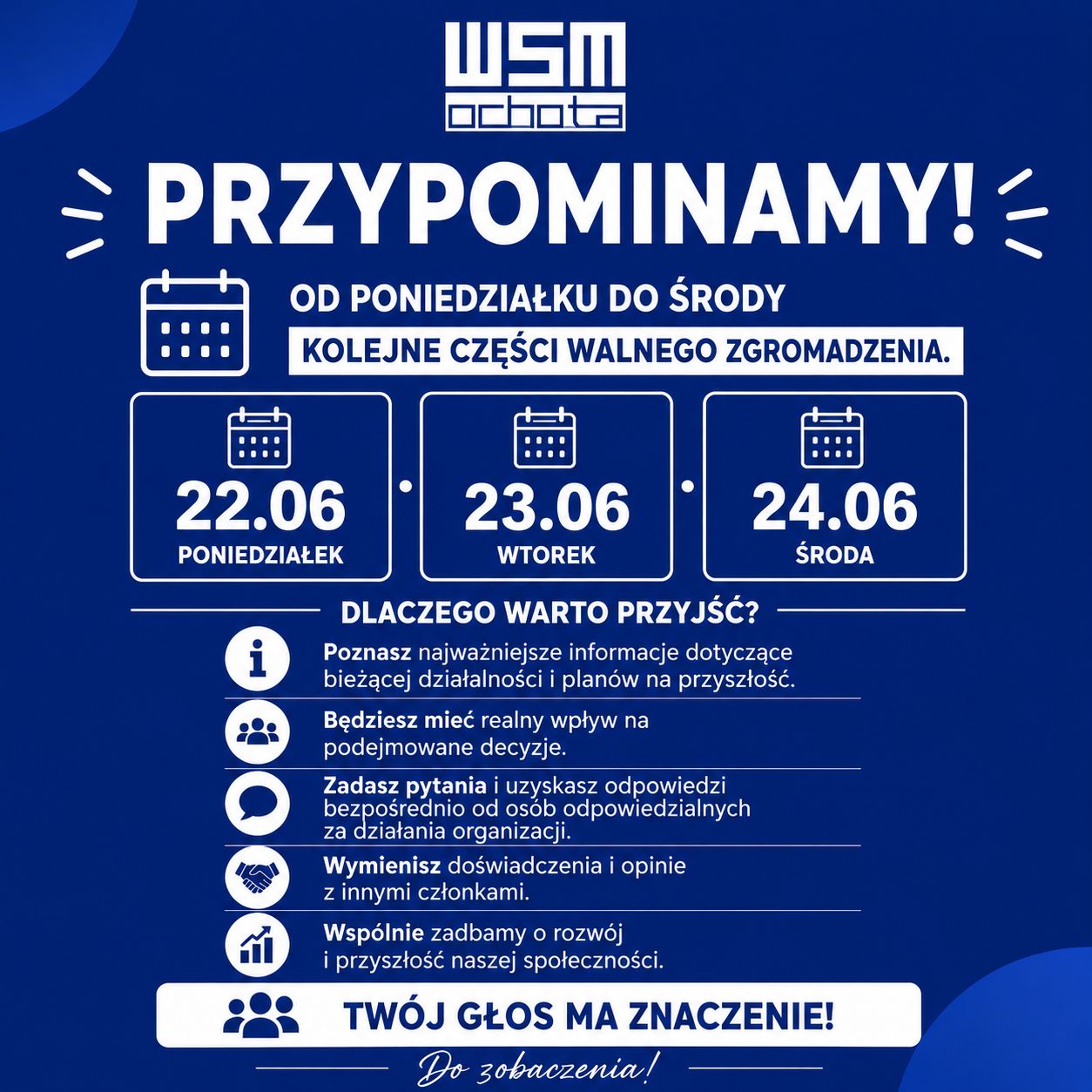 Kolejne części Walnego Zgromadzenia